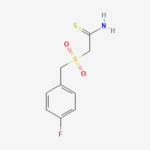 molecular formula C9H10FNO2S2 B1607800 2-((4-Fluorobenzyl)sulfonyl)ethanethioamide CAS No. 175276-88-7