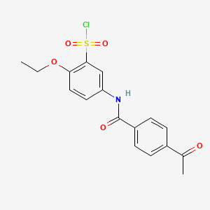 molecular formula C17H16ClNO5S B1607825 5-(4-Acetylbenzamido)-2-ethoxybenzene-1-sulfonyl chloride CAS No. 680618-04-6