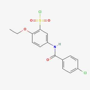 molecular formula C15H13Cl2NO4S B1607873 5-(4-Chlorobenzamido)-2-ethoxybenzene-1-sulfonyl chloride CAS No. 680617-88-3