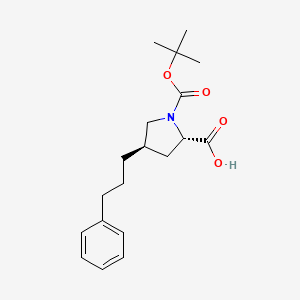 molecular formula C19H27NO4 B1607887 (2S,4R)-1-(tert-Butoxycarbonyl)-4-(3-phenylpropyl)pyrrolidine-2-carboxylic acid CAS No. 220424-73-7