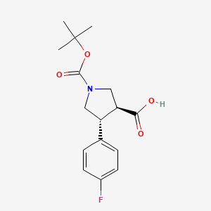 molecular formula C16H20FNO4 B1607890 (3S,4R)-1-(tert-butoxycarbonyl)-4-(4-fluorophenyl)pyrrolidine-3-carboxylic acid CAS No. 1002732-10-6