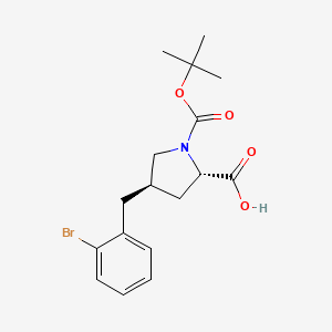 molecular formula C17H22BrNO4 B1607893 (2S,4R)-4-(2-Bromobenzyl)-1-(tert-butoxycarbonyl)pyrrolidine-2-carboxylic acid CAS No. 959576-34-2