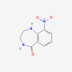 molecular formula C9H9N3O3 B1607898 9-Nitro-1,2,3,4-tetrahydro-5H-1,4-benzodiazepin-5-one CAS No. 328546-65-2