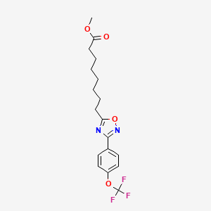 molecular formula C18H21F3N2O4 B1607931 Methyl 8-[3-[4-(trifluoromethoxy)phenyl]-1,2,4-oxadiazol-5-yl]octanoate CAS No. 680216-05-1