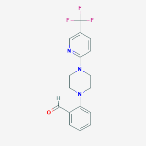 molecular formula C17H16F3N3O B1607932 2-(4-[5-(Trifluoromethyl)-2-pyridyl]piperazino)benzaldehyde CAS No. 306936-03-8