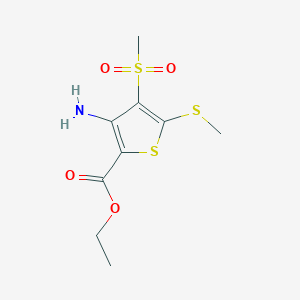 molecular formula C9H13NO4S3 B1607944 Ethyl 3-amino-4-(methylsulfonyl)-5-(methylthio)thiophene-2-carboxylate CAS No. 519056-53-2