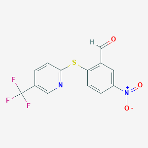 molecular formula C13H7F3N2O3S B1607976 5-Nitro-2-([5-(trifluoromethyl)pyridin-2-yl]thio)benzaldehyde CAS No. 680579-40-2