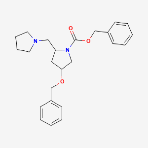 molecular formula C24H30N2O3 B1608024 4-Benzyloxy-2-pyrrolidin-1-ylmethyl-pyrrolidine-1-carboxylic acid benzyl ester CAS No. 886363-04-8