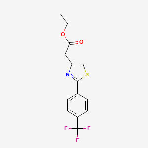 molecular formula C14H12F3NO2S B1608038 Ethyl 2-{2-[4-(trifluoromethyl)phenyl]-1,3-thiazol-4-yl}acetate CAS No. 680215-92-3