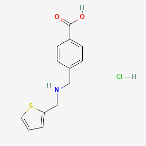 molecular formula C13H14ClNO2S B1608053 4-{[(2-THIENYLMETHYL)AMINO]METHYL}BENZOIC ACID HYDROCHLORIDE CAS No. 775293-37-3