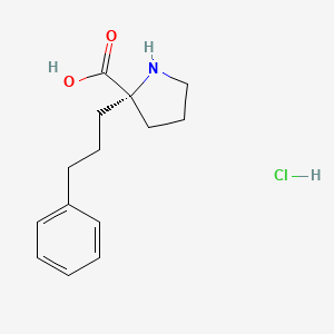 molecular formula C14H20ClNO2 B1608091 (S)-2-(3-苯基丙基)吡咯啉-2-羧酸盐酸盐 CAS No. 1049728-45-1