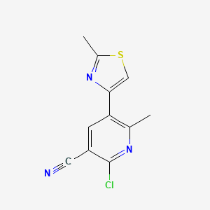 2-Chloro-6-methyl-5-(2-methyl-1,3-thiazol-4-yl)pyridine-3-carbonitrile