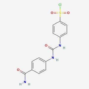 4-[(4-carbamoylphenyl)carbamoylamino]benzenesulfonyl Chloride