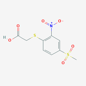 molecular formula C9H9NO6S2 B1608156 2-((4-(Methylsulfonyl)-2-nitrophenyl)thio)acetic acid CAS No. 99358-36-8