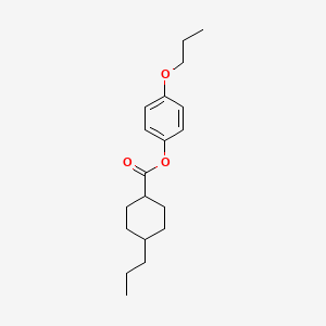 molecular formula C19H28O3 B1608158 Cyclohexanecarboxylic acid, 4-propyl-, 4-propoxyphenyl ester, trans- CAS No. 67589-40-6