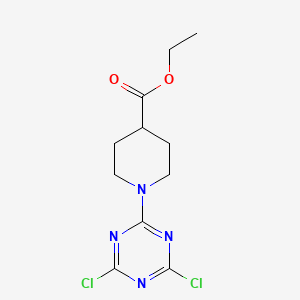 molecular formula C11H14Cl2N4O2 B1608186 Ethyl 1-(4,6-dichloro-1,3,5-triazin-2-yl)piperidine-4-carboxylate CAS No. 216502-45-3