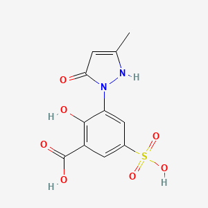 2-hydroxy-3-(5-methyl-3-oxo-1H-pyrazol-2-yl)-5-sulfobenzoic acid