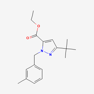 Ethyl 5-tert-butyl-2-[(3-methylphenyl)methyl]pyrazole-3-carboxylate