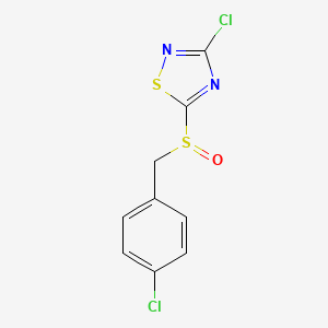 molecular formula C9H6Cl2N2OS2 B1608226 3-Chloro-5-(4-chlorobenzylsulfinyl)-1,2,4-thiadiazole CAS No. 486997-65-3
