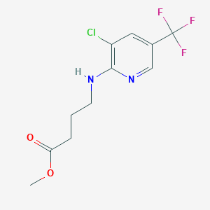 molecular formula C11H12ClF3N2O2 B1608244 Methyl 4-{[3-chloro-5-(trifluoromethyl)-2-pyridinyl]amino}butanoate CAS No. 332361-10-1