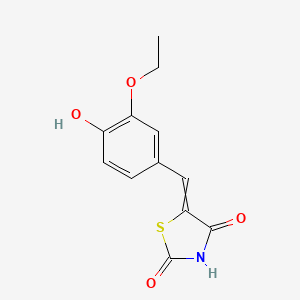 molecular formula C12H11NO4S B1608260 5-[(3-Ethoxy-4-hydroxyphenyl)methylidene]-1,3-thiazolidine-2,4-dione CAS No. 331003-75-9