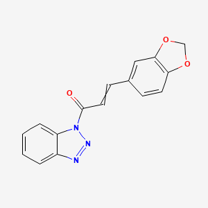 molecular formula C16H11N3O3 B1608266 3-(1,3-Benzodioxol-5-yl)-1-(benzotriazol-1-yl)prop-2-en-1-one CAS No. 6209-00-3