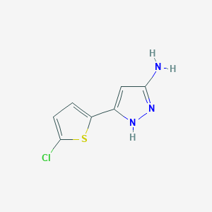 molecular formula C7H6ClN3S B1608275 5-(5-chlorothiophen-2-yl)-1H-pyrazol-3-amine CAS No. 502133-09-7