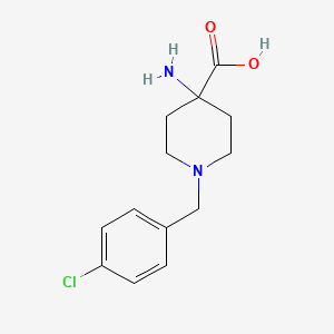 molecular formula C13H17ClN2O2 B1608299 4-amino-1-[(4-chlorophenyl)methyl]piperidine-4-carboxylic Acid CAS No. 57611-53-7