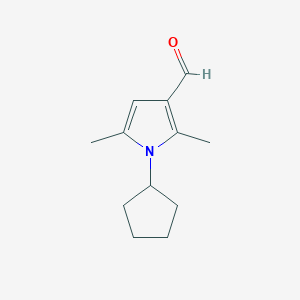 molecular formula C12H17NO B1608329 1-Cyclopentyl-2,5-dimethyl-1H-pyrrole-3-carbaldehyde CAS No. 326916-19-2