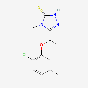 molecular formula C12H14ClN3OS B1608335 5-[1-(2-chloro-5-methylphenoxy)ethyl]-4-methyl-4H-1,2,4-triazole-3-thiol CAS No. 669737-45-5