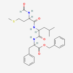 molecular formula C28H37N3O5S B1608336 Benzyl 2-[[2-[(2-formamido-4-methylsulfanylbutanoyl)amino]-4-methylpentanoyl]amino]-3-phenylpropanoate CAS No. 70637-32-0