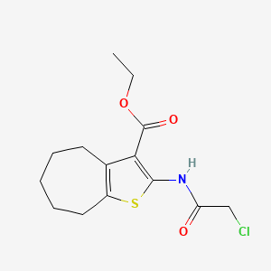 molecular formula C14H18ClNO3S B1608409 ethyl 2-[(chloroacetyl)amino]-5,6,7,8-tetrahydro-4H-cyclohepta[b]thiophene-3-carboxylate CAS No. 76981-88-9