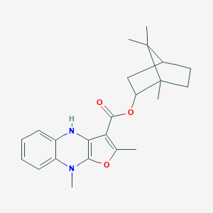 molecular formula C23H30N2O3 B160844 2,9-Dimethyl-3a,4,9,9a-tetrahydrofuro(2,3-b)-quinoxaline-3-carboxylic acid CAS No. 136471-32-4