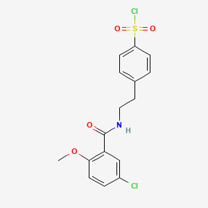 molecular formula C16H15Cl2NO4S B1608482 4-[2-[(5-Chloro-2-methoxybenzoyl)amino]ethyl]benzenesulfonyl chloride CAS No. 33924-54-8