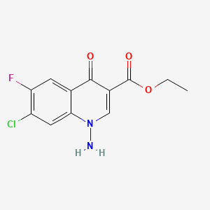 molecular formula C12H10ClFN2O3 B1608524 Ethyl 1-amino-7-chloro-6-fluoro-1,4-dihydro-4-oxoquinoline-3-carboxylate CAS No. 88569-30-6