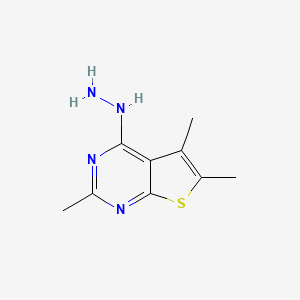 molecular formula C9H12N4S B1608537 4-Hydrazino-2,5,6-trimethylthieno[2,3-d]pyrimidine CAS No. 77995-55-2