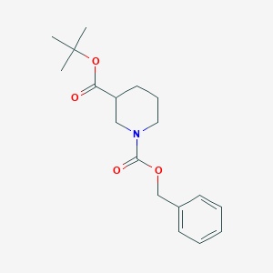 molecular formula C18H25NO4 B1608573 N-Cbz-3-piperidinecarboxylic acid t-butyl ester CAS No. 301180-04-1