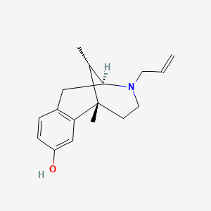 molecular formula C17H23NO B1608597 (2S-(2alpha,6alpha,11R*))-1,2,3,4,5,6-Hexahydro-6,11-dimethyl-3-(2-propenyl)-2,6-methano-3-benzazocin-8-ol CAS No. 58640-82-7