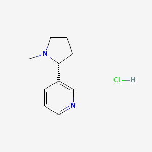 molecular formula C10H15ClN2 B1608603 Nicotine, hydrochloride, (+)- CAS No. 69782-38-3
