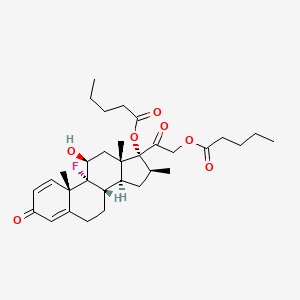 molecular formula C32H45FO7 B1608605 9-Fluoro-11beta,17,21-trihydroxy-16beta-methylpregna-1,4-diene-3,20-dione 17,21-di(valerate) CAS No. 38196-44-0