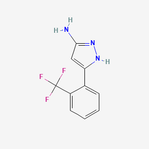molecular formula C10H8F3N3 B1608624 5-[2-(trifluoromethyl)phenyl]-1H-pyrazol-3-amine CAS No. 502133-02-0
