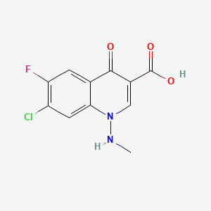 molecular formula C11H8ClFN2O3 B1608698 7-Chloro-6-fluoro-1,4-dihydro-1-(methylamino)-4-oxoquinoline-3-carboxylic acid CAS No. 88569-39-5