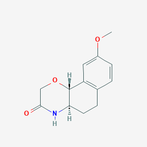 molecular formula C13H15NO3 B016087 (-)-3,4,4a,5,6,10b-Hexahydro-9-methoxy-2H-naphtho[1,2-b][1,4]oxazin-3-one CAS No. 99833-90-6