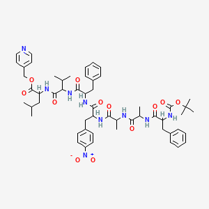 Pyridin-4-ylmethyl 4-methyl-2-[[3-methyl-2-[[2-[[2-[2-[2-[[2-[(2-methylpropan-2-yl)oxycarbonylamino]-3-phenylpropanoyl]amino]propanoylamino]propanoylamino]-3-(4-nitrophenyl)propanoyl]amino]-3-phenylpropanoyl]amino]butanoyl]amino]pentanoate