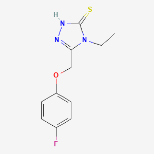 molecular formula C11H12FN3OS B1608761 4-乙基-5-[(4-氟苯氧基)甲基]-4H-1,2,4-三唑-3-硫醇 CAS No. 667436-83-1