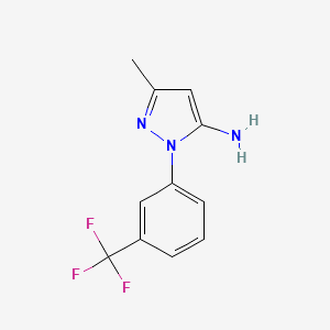 molecular formula C11H10F3N3 B1608769 3-Methyl-1-[3-(trifluoromethyl)phenyl]-1H-pyrazol-5-amine CAS No. 345-07-3