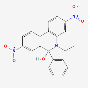 molecular formula C21H17N3O5 B1608771 5-Ethyl-5,6-dihydro-3,8-dinitro-6-phenyl-6-phenanthridinol CAS No. 302911-79-1