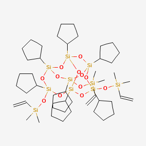 molecular formula C47H90O12Si10 B1608783 endo-3,7,14-Tris(dimethylvinylsilyloxy)-1,3,5,7,9,11,14-heptacyclopentyltricyclo[7.3.3.15,11]heptasiloxane CAS No. 312693-39-3