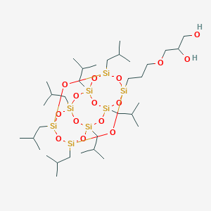 3-[3-[3,5,7,9,11,13,15-Heptakis(2-methylpropyl)-2,4,6,8,10,12,14,16,17,18,19,20-dodecaoxa-1,3,5,7,9,11,13,15-octasilapentacyclo[9.5.1.13,9.15,15.17,13]icosan-1-yl]propoxy]propane-1,2-diol