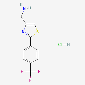[2-[4-(trifluoromethyl)phenyl]-1,3-thiazol-4-yl]methanamine Hydrochloride